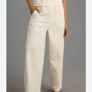 Pilcro Cream Wide-Leg Pants